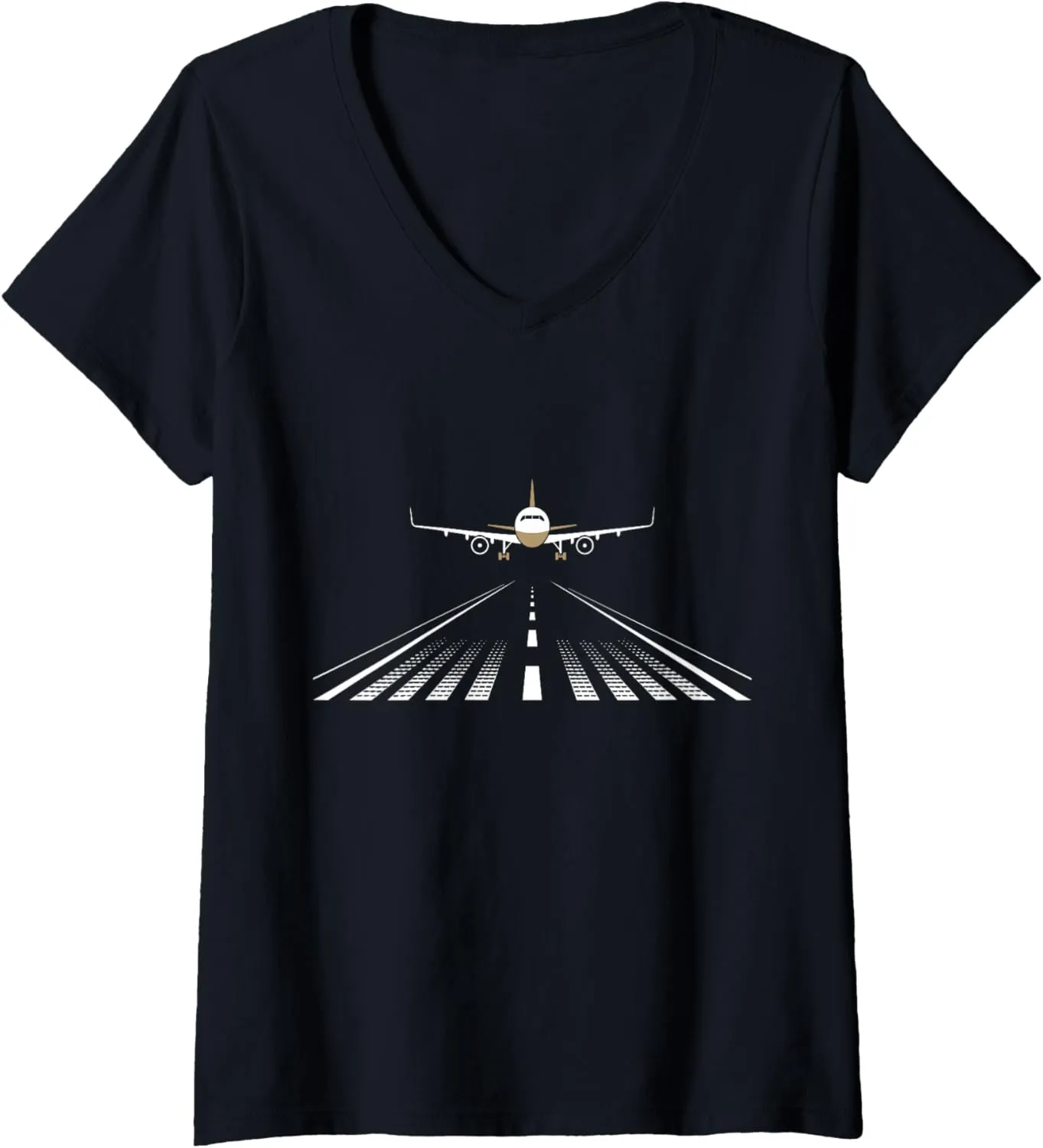 habituation Pilot V-Neck T-Shirt Womens Airplane Aviation Aviator Flight 
