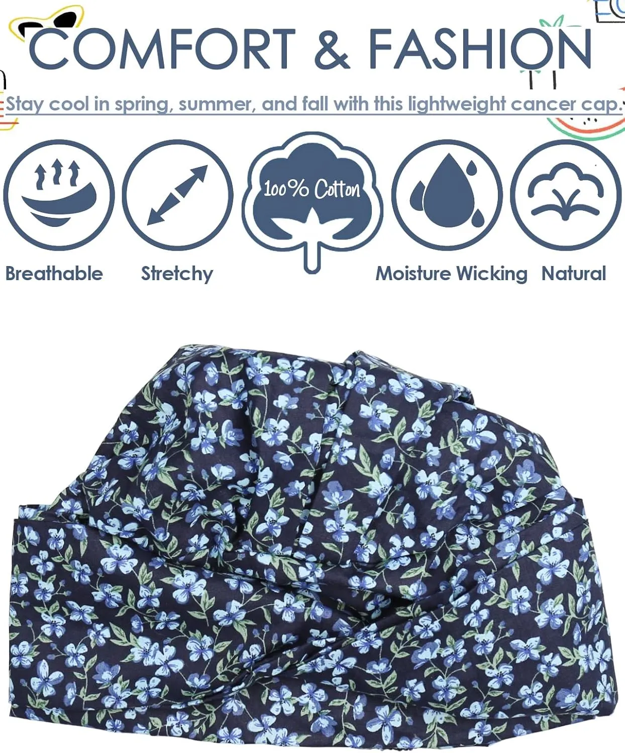 Hair Loss cadmium manifest needy semester unquestioning Women Alnorm 100% Cotton Fashion Headwear Chemo Caps with Stretchy Band for 