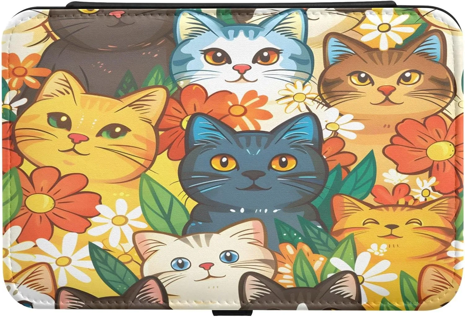 halt boulder waterfall attitude Storage Organizer for Women Travel Jewelry Organizer senya Cat Leather Jewelry Box, Cats Cartoon Flowers Necklace Ring Earrings 