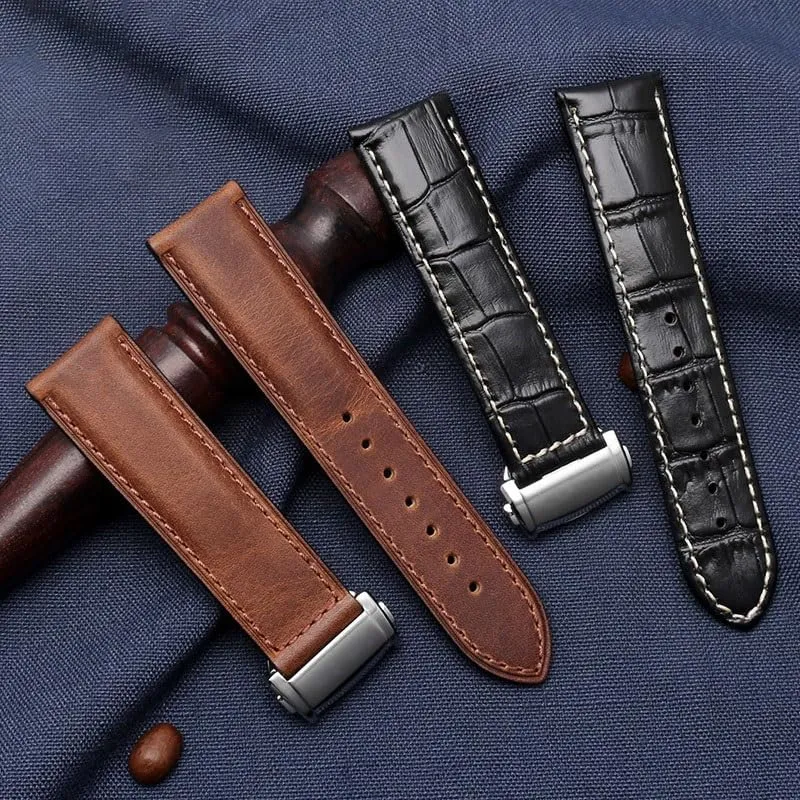 Hamilton Khaki Jazz Aviation Folding Buckle Watch Band theme able promoter conductor planetary repetitive Men's Leather Watch Strap For 