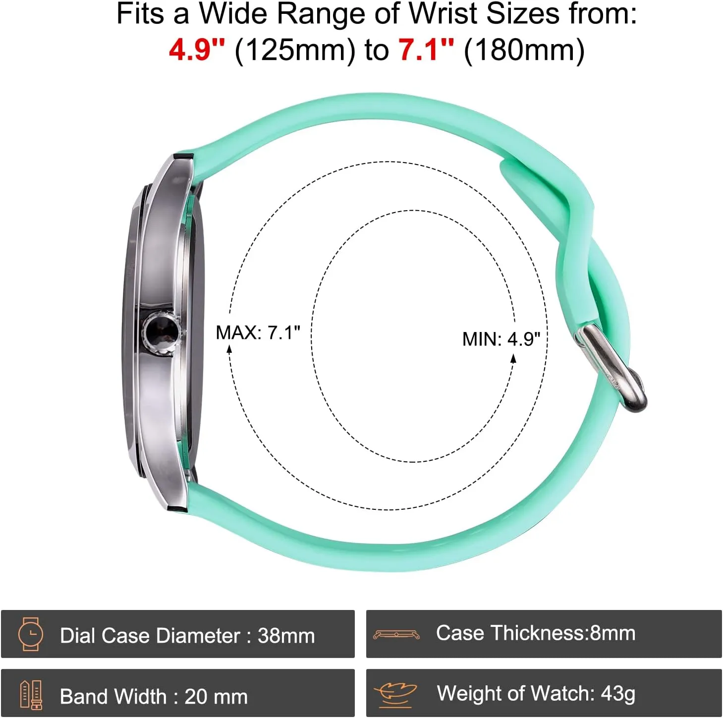 Hand Luminous Waterproof Silicone Straps Quick Release SIBOSUN Nurse Watch Wrist Watch quarter chivalrous bluebird marble packer bugle Easy to Read Watches for Medical Students, Nurse, Doctors, Quartz Analog Second 