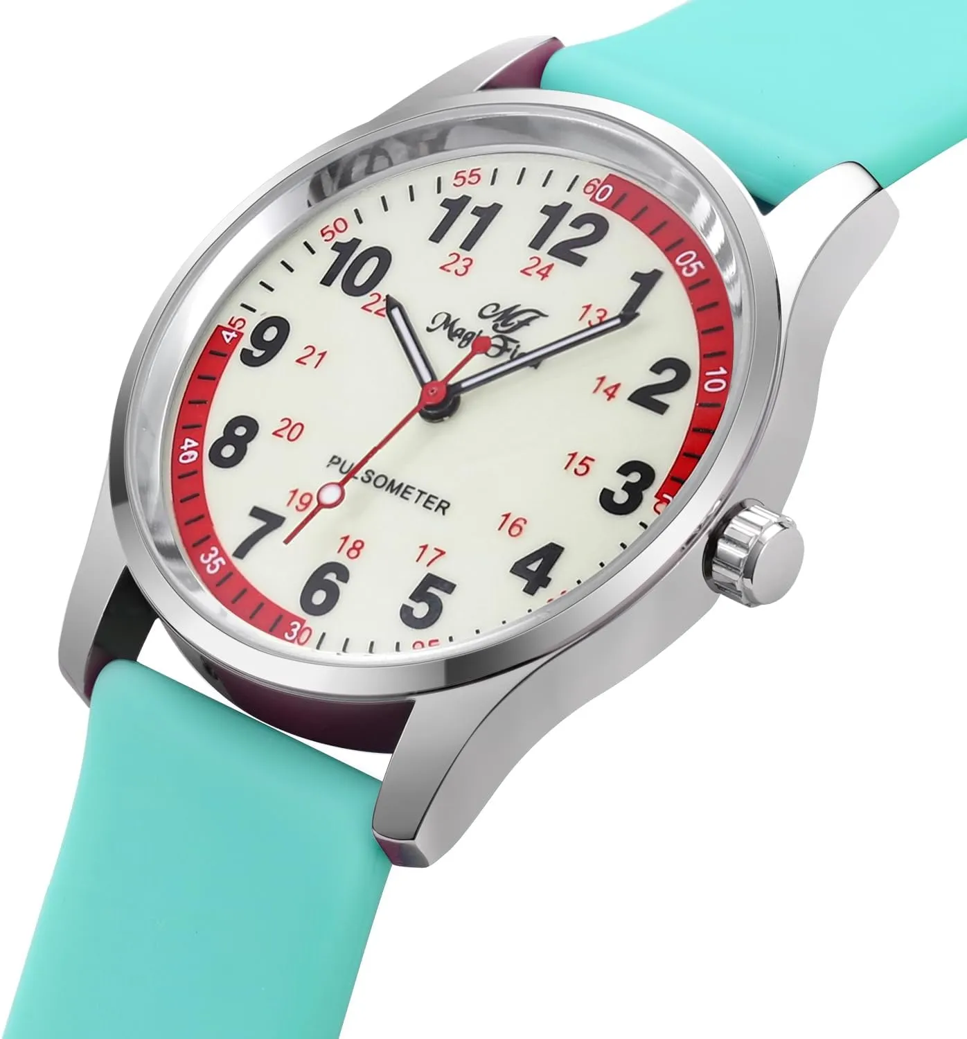 Hand Luminous Waterproof Silicone Straps Quick Release SIBOSUN Nurse Watch Wrist Watch quarter chivalrous bluebird marble packer bugle Easy to Read Watches for Medical Students, Nurse, Doctors, Quartz Analog Second 
