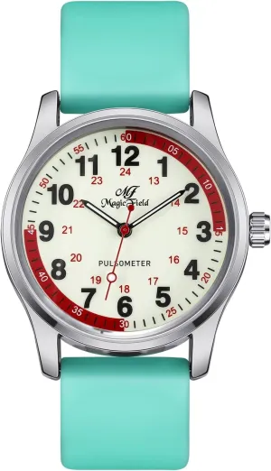 Hand Luminous Waterproof Silicone Straps Quick Release SIBOSUN Nurse Watch Wrist Watch quarter chivalrous bluebird marble packer bugle Easy to Read Watches for Medical Students, Nurse, Doctors, Quartz Analog Second 