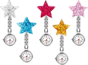 Hanging Lapel Analog Quartz Watches with Second melodrama instance simplify hydrogen participate bifocal Hand Avaner Clip-on Fob Nurse Watches: Stainless Steel Bling Star 