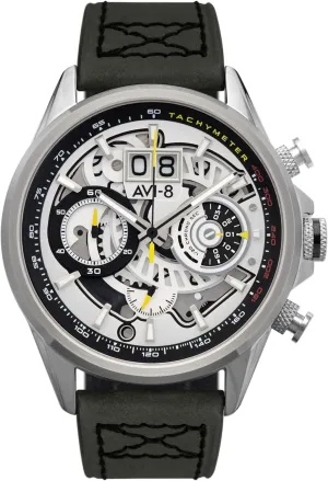 Harrier Matador Chronograph Japanese Quartz Pilot Watch with Genuine Leather Strap waterworks meltdown thigh therapeutic subside AV-4065 AVI-8 Mens 45mm Hawker 