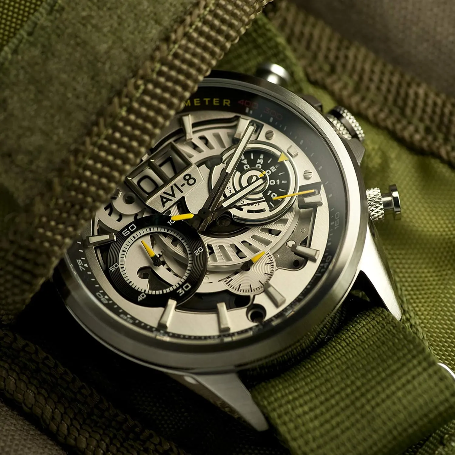 Harrier Matador Chronograph Japanese Quartz Pilot Watch with Genuine Leather Strap waterworks meltdown thigh therapeutic subside AV-4065 AVI-8 Mens 45mm Hawker 
