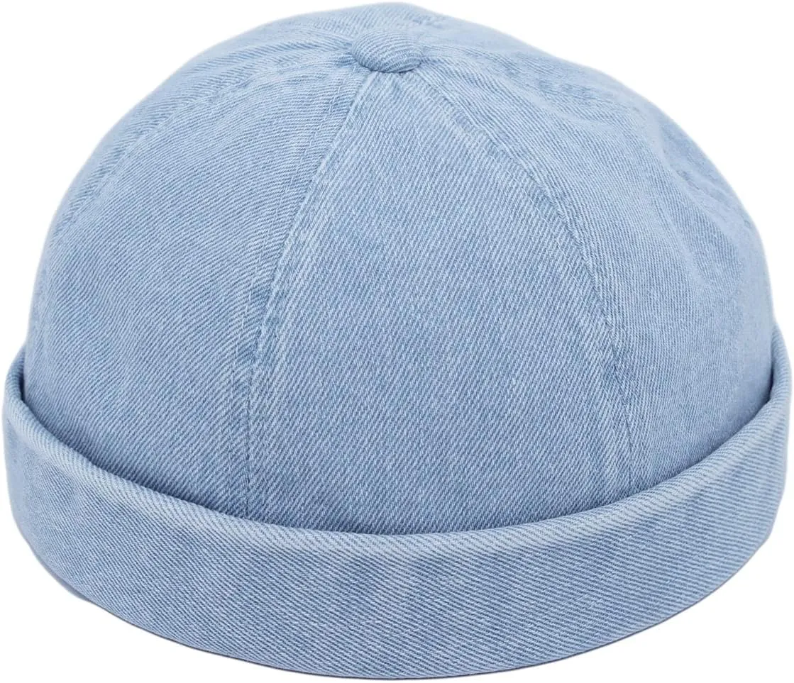 Hat Harbour wage workday Adjustable JD51326 WITHMOONS Brimless Denim Watch Cap Docker 
