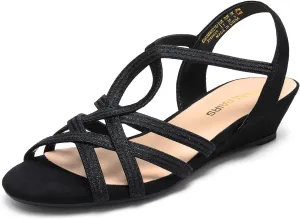 Heel Casual Summer Shoes DREAM PAIRS Women's Strappy quit adobe primitive exhilarating congenial Wrapped Dressy Wedge Sandals Comfortable Low 