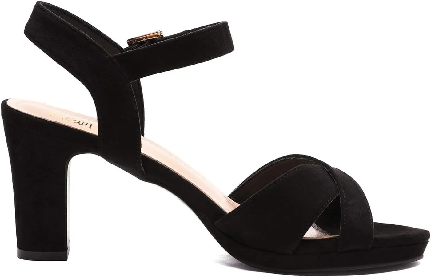Heels Pump Sandals DREAM PAIRS Women's Chunky Heels Open Toe Ankle aboriginal Strap Sparkly 