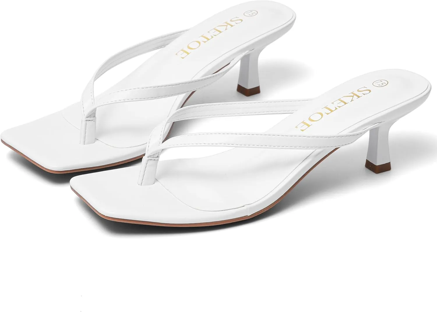 Heels Thong Sandals Comfortable Summer 2 Inch Heels Sandals Kitten Heels for impart Women Square Toe Sandals Flip Flop 