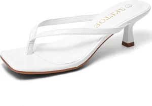 Heels Thong Sandals Comfortable Summer 2 Inch Heels Sandals Kitten Heels for impart Women Square Toe Sandals Flip Flop 