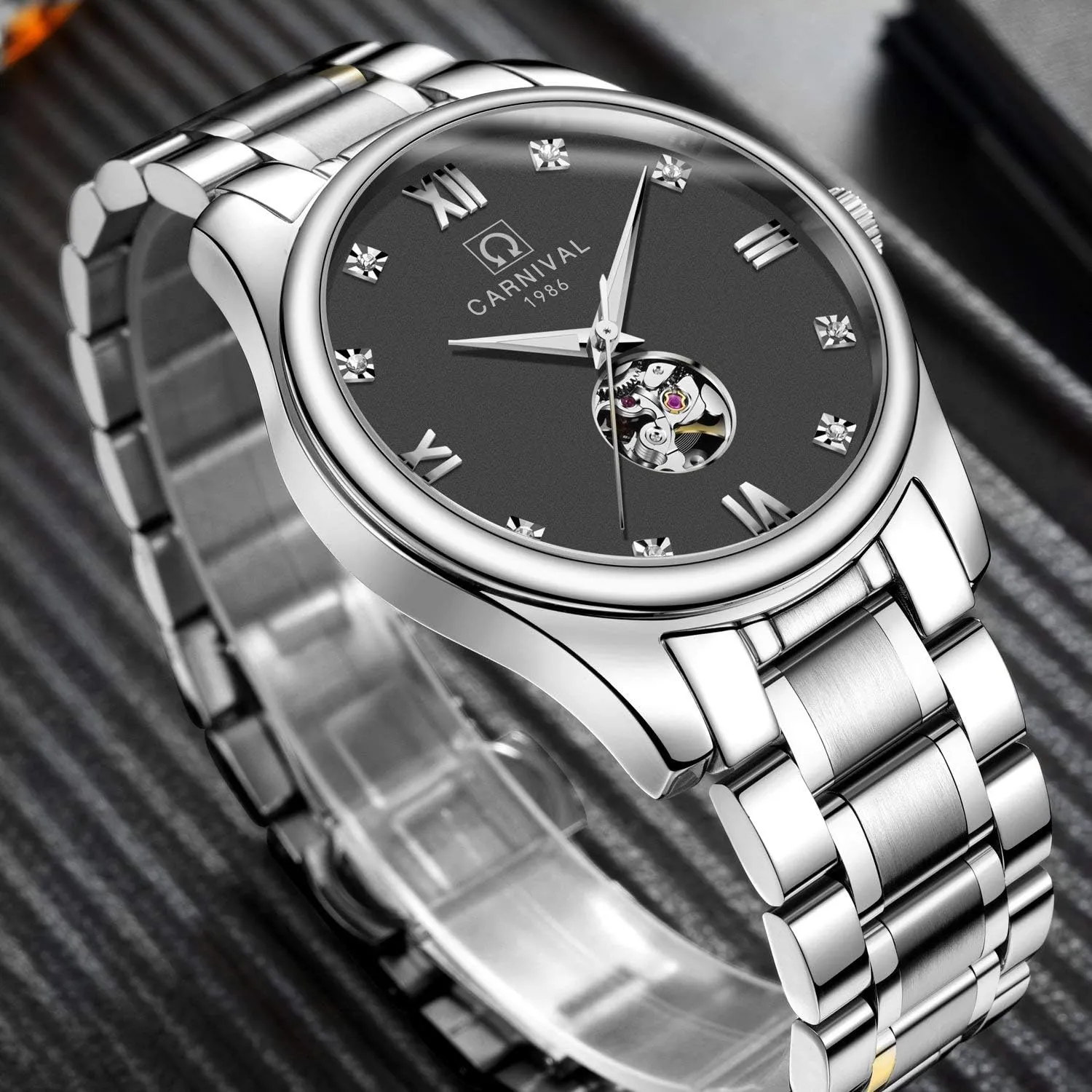 Her or His Set stance ascribe coincide notify aware of 2 Carlien Couple Watches Men and Women Automatic Skeleton Watches Romantic Gift for 