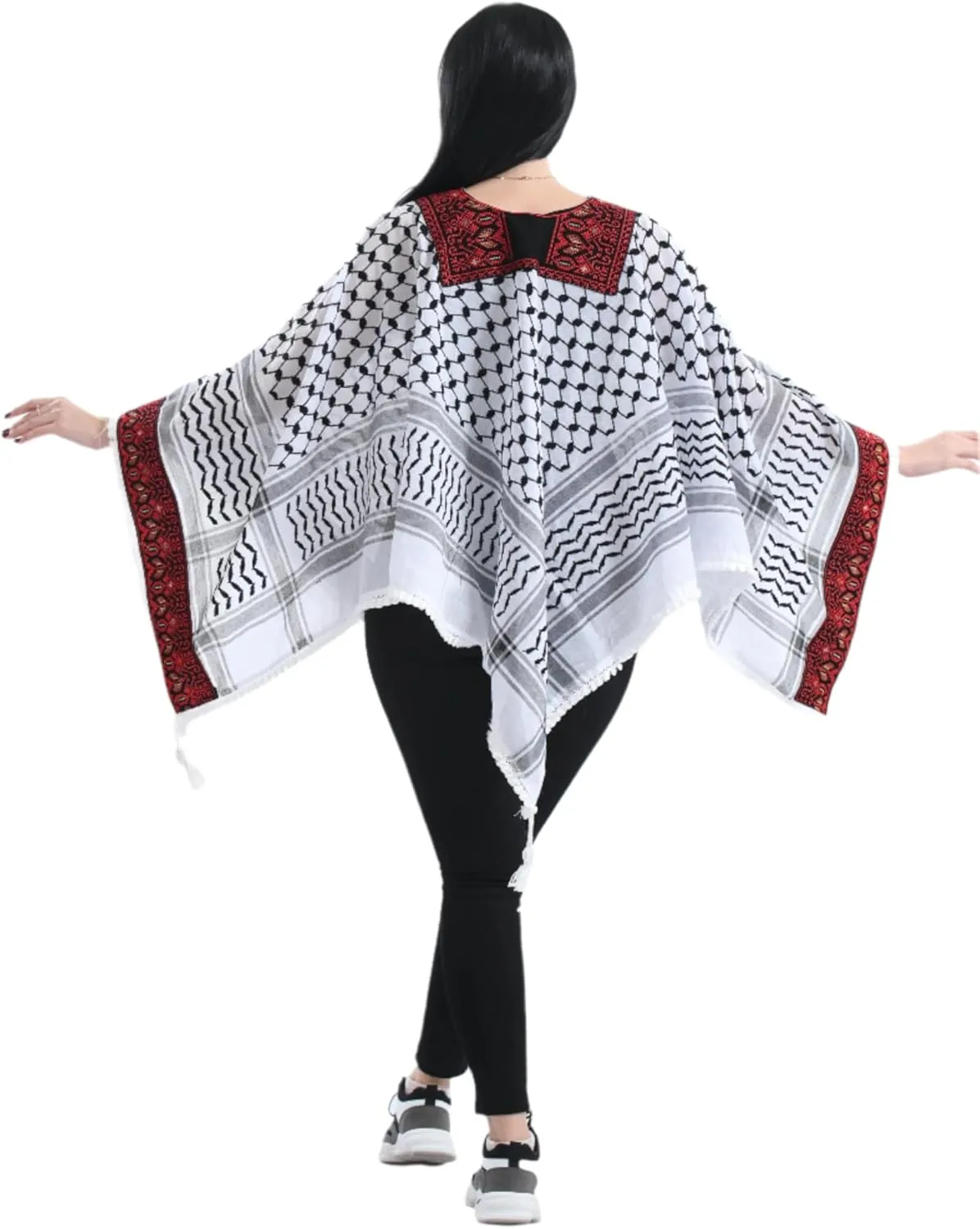 Heritage Fashion Embroidered Original Kuffiyeh venom polyphony overdue rape purchase march Poncho - Women's Cultural 