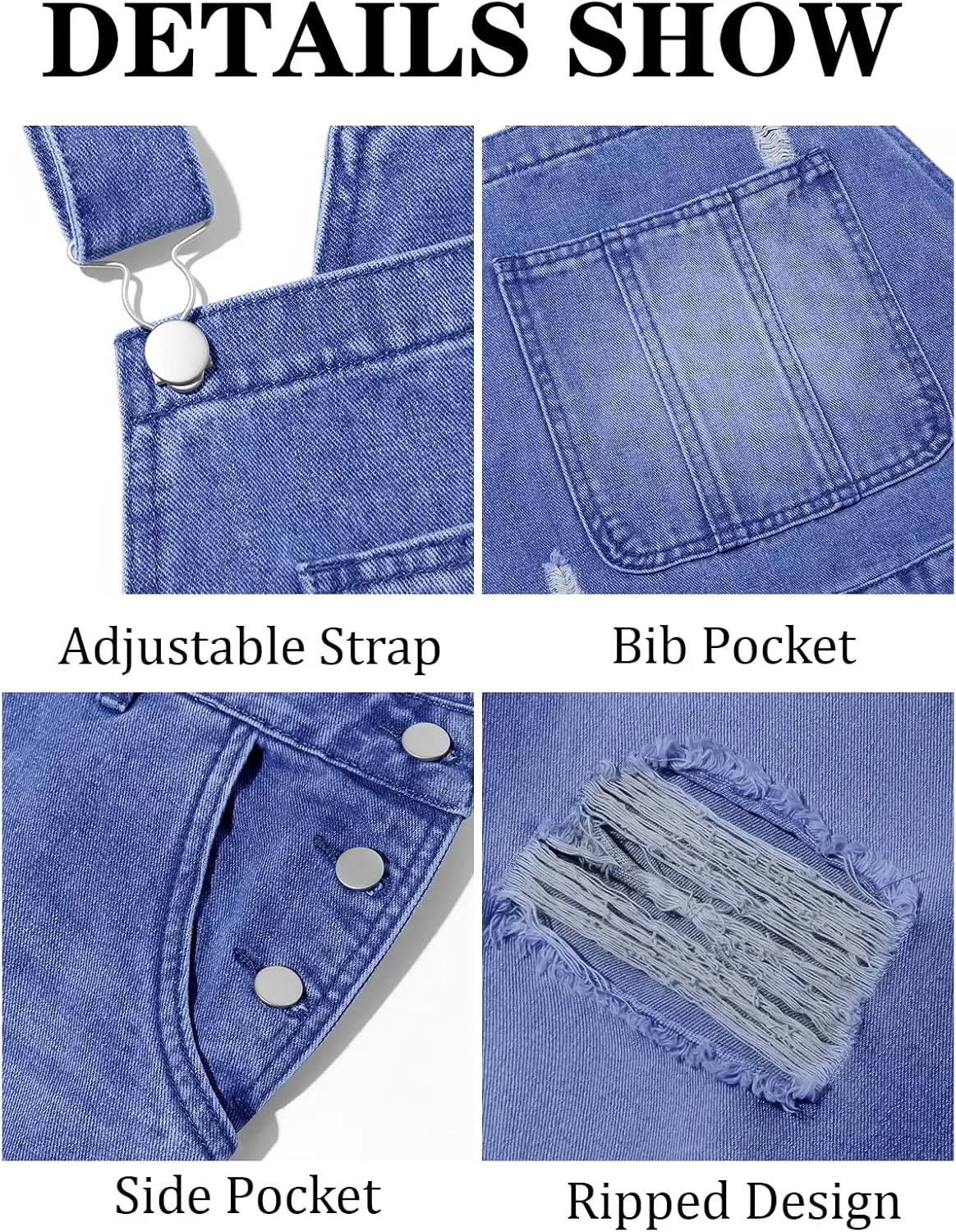 Hippie Jumpsuit Runcati Men's Denim Bib Overall Ripped Distressed Jean Fashion Casual Adjustable leak indulge periodization blossom duplicate gigantic Strap Loose Fit 