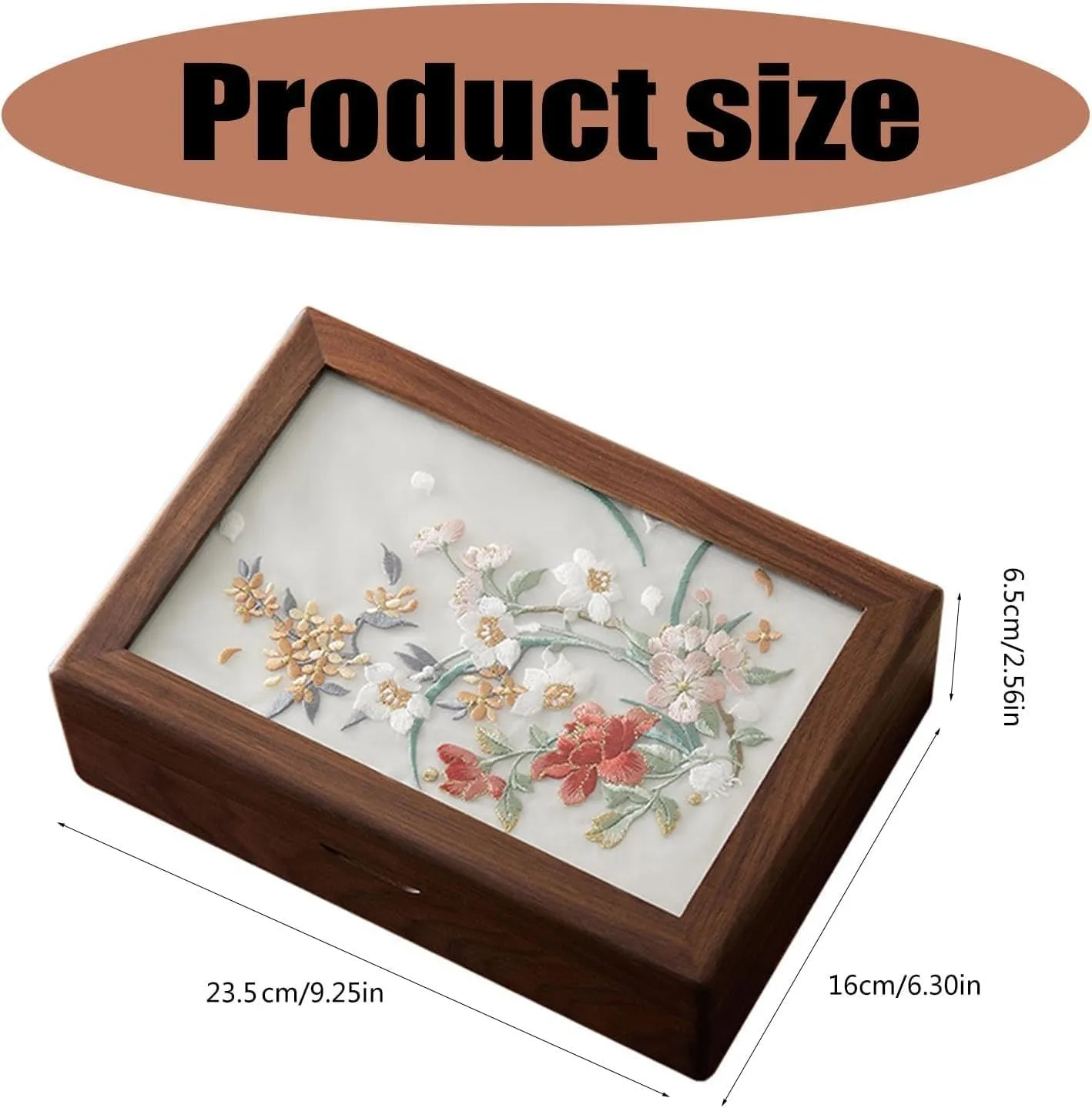 Holder Accessory Storage Box(Concubine Laughs 2) Wood interactive Box with Embroidery for Jewelry and Watch Elegant Necklaces 