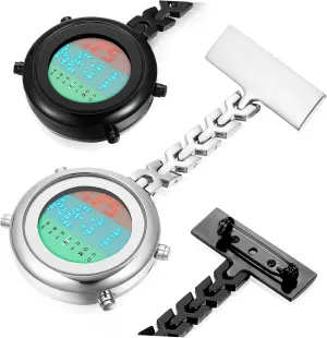 hunger Nurses Doctors SOIMISS 2Pcs Nurse Pocket Watches Clip Hanging Pendant Watches for Men Women Accurate Timing with Lightweight Design for 