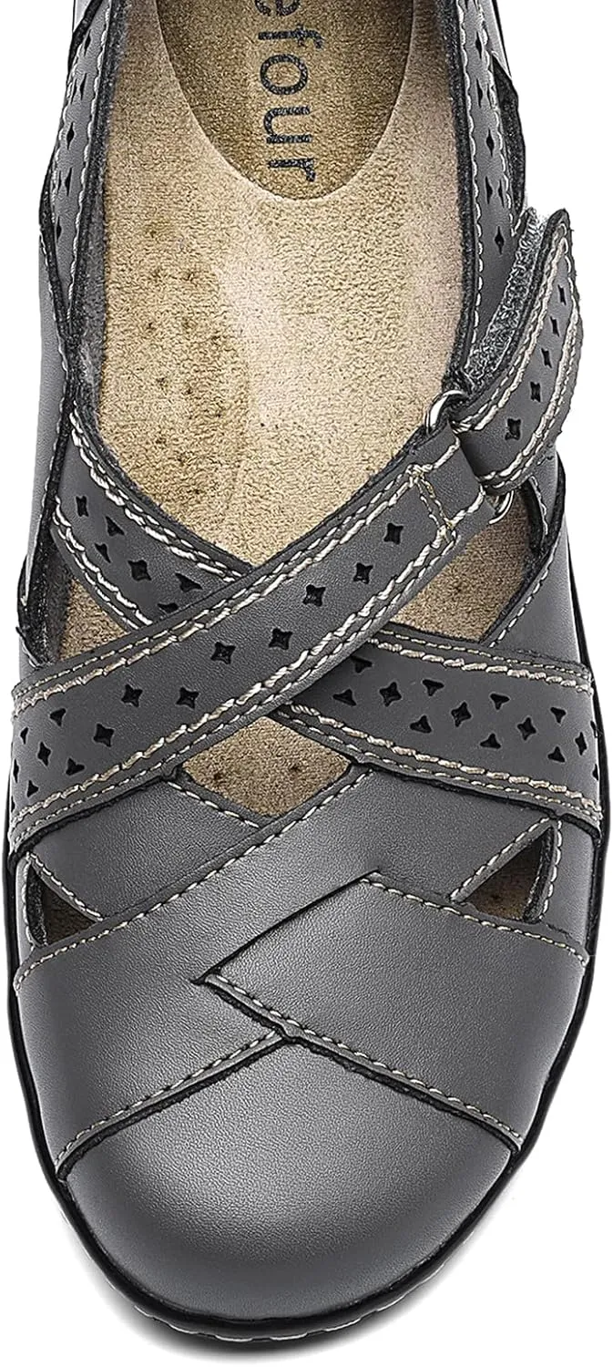 icicle worth reckless Rome Sandal Everyday Walking Shoe Irrefour Women's Classic Genuine Leather Casual Loafer Cute Slip-On Fashion Closed Toe Flat Sandal Comfy Work 