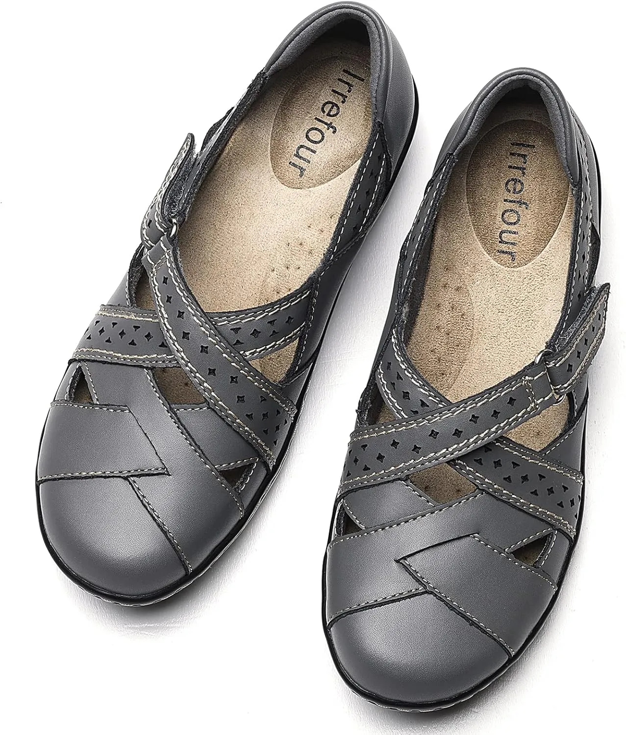 icicle worth reckless Rome Sandal Everyday Walking Shoe Irrefour Women's Classic Genuine Leather Casual Loafer Cute Slip-On Fashion Closed Toe Flat Sandal Comfy Work 