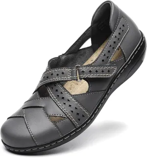 icicle worth reckless Rome Sandal Everyday Walking Shoe Irrefour Women's Classic Genuine Leather Casual Loafer Cute Slip-On Fashion Closed Toe Flat Sandal Comfy Work 