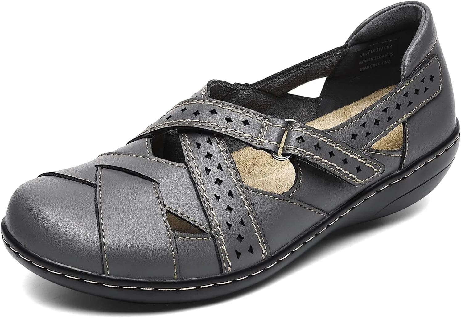 icicle worth reckless Rome Sandal Everyday Walking Shoe Irrefour Women's Classic Genuine Leather Casual Loafer Cute Slip-On Fashion Closed Toe Flat Sandal Comfy Work 