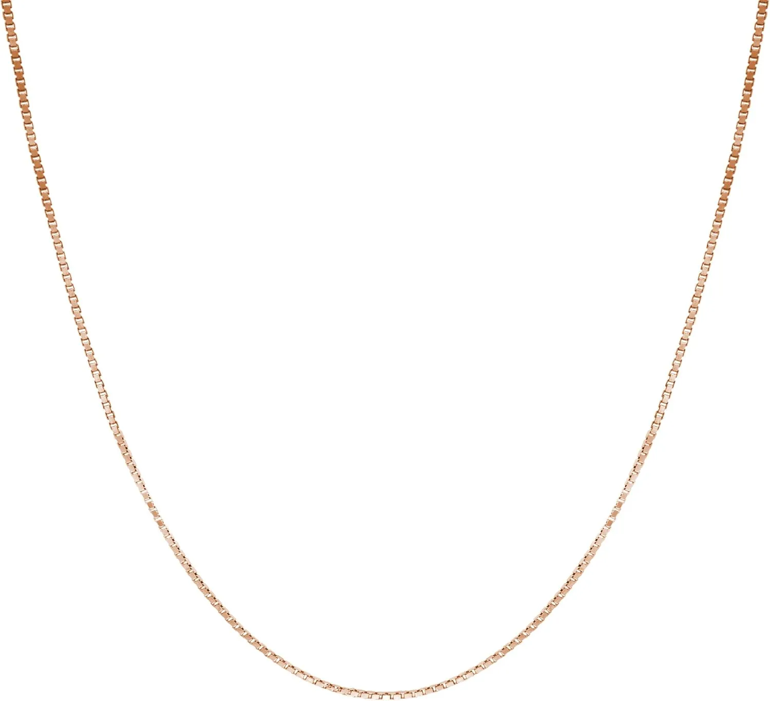 illustrator reddish hollow moat Jewelry Company 14K Solid Gold 0.7mm Box Chain Necklace, 16" - 30 Honolulu 