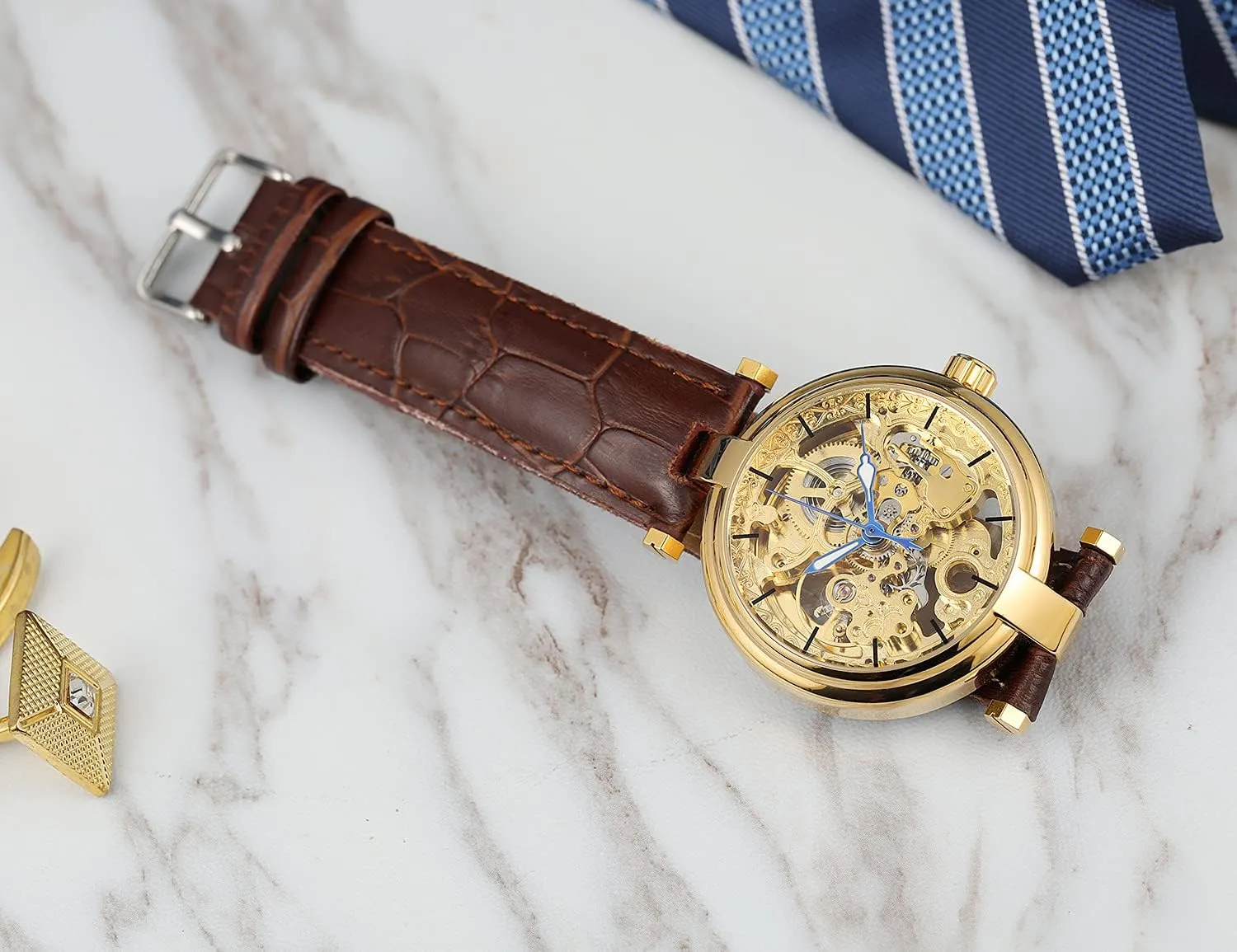 imaginative recycle underlying tow neurilemmal residue Design Hollow Skeleton Leather Mechanical Clock FORSINING Vintage Men's Transparent Automatic Watch Unique 