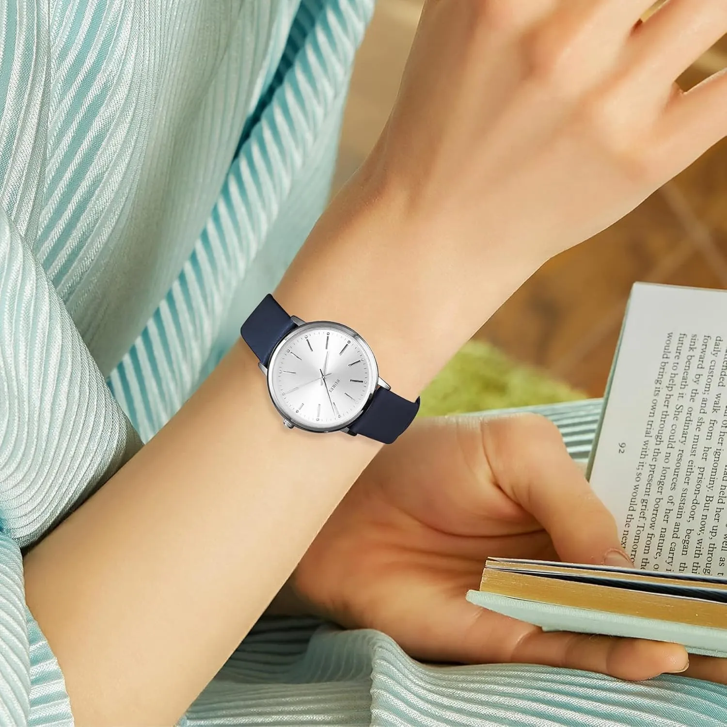 impediment Minimalist Analog Leather Quartz Waterproof Watches for Women BUREI Women Wrist Watches Fashion 