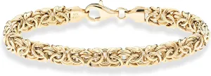 in Italy Miabella Italian 18K Gold Over contention 925 Sterling Silver Byzantine Bracelet for Women Handmade 