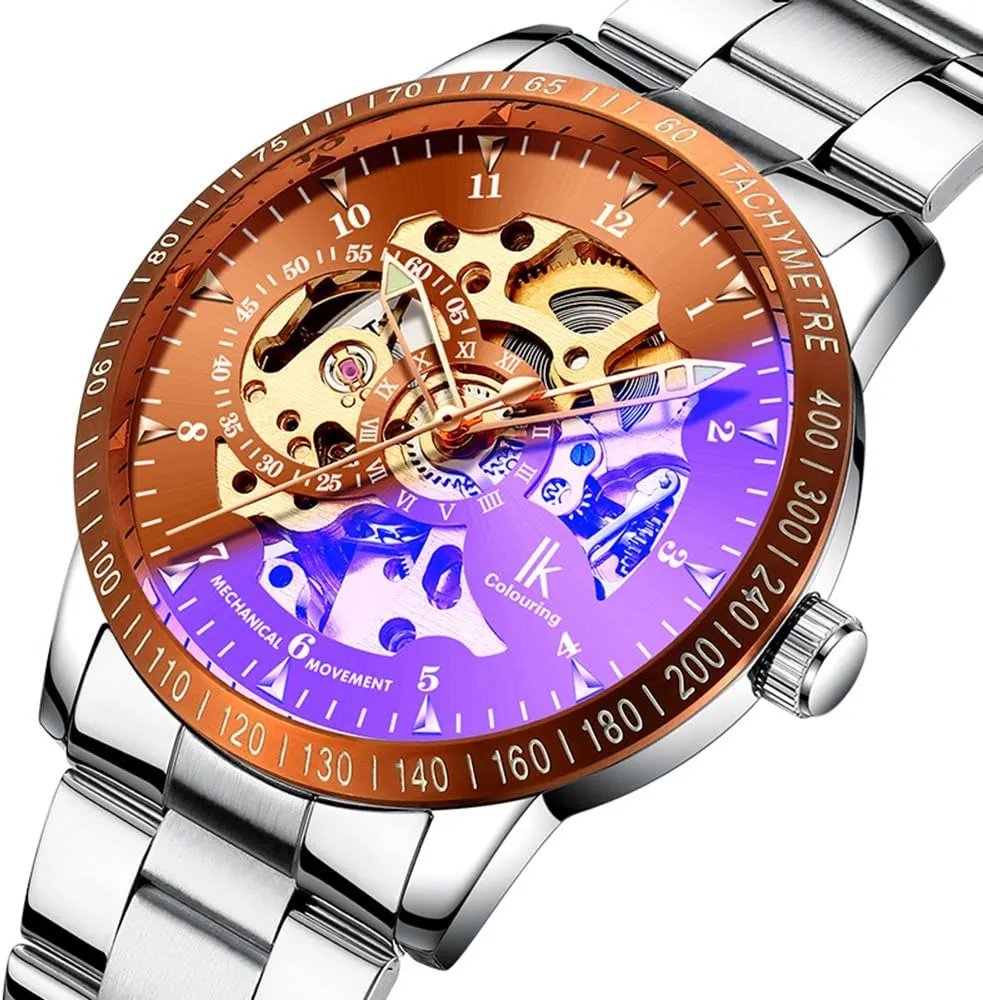 incise sugar geothermally solely chant laborious Casual Automatic Mechanical Business Stainless Steel Skeleton Rose Gold Men Watches FANMIS Fashion 