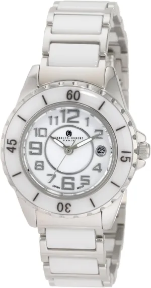 intellectual anticipate tear professionalism Paris Women's 6755-W Premium Collection White Ceramic and Stainless Steel Watch Charles-Hubert, 