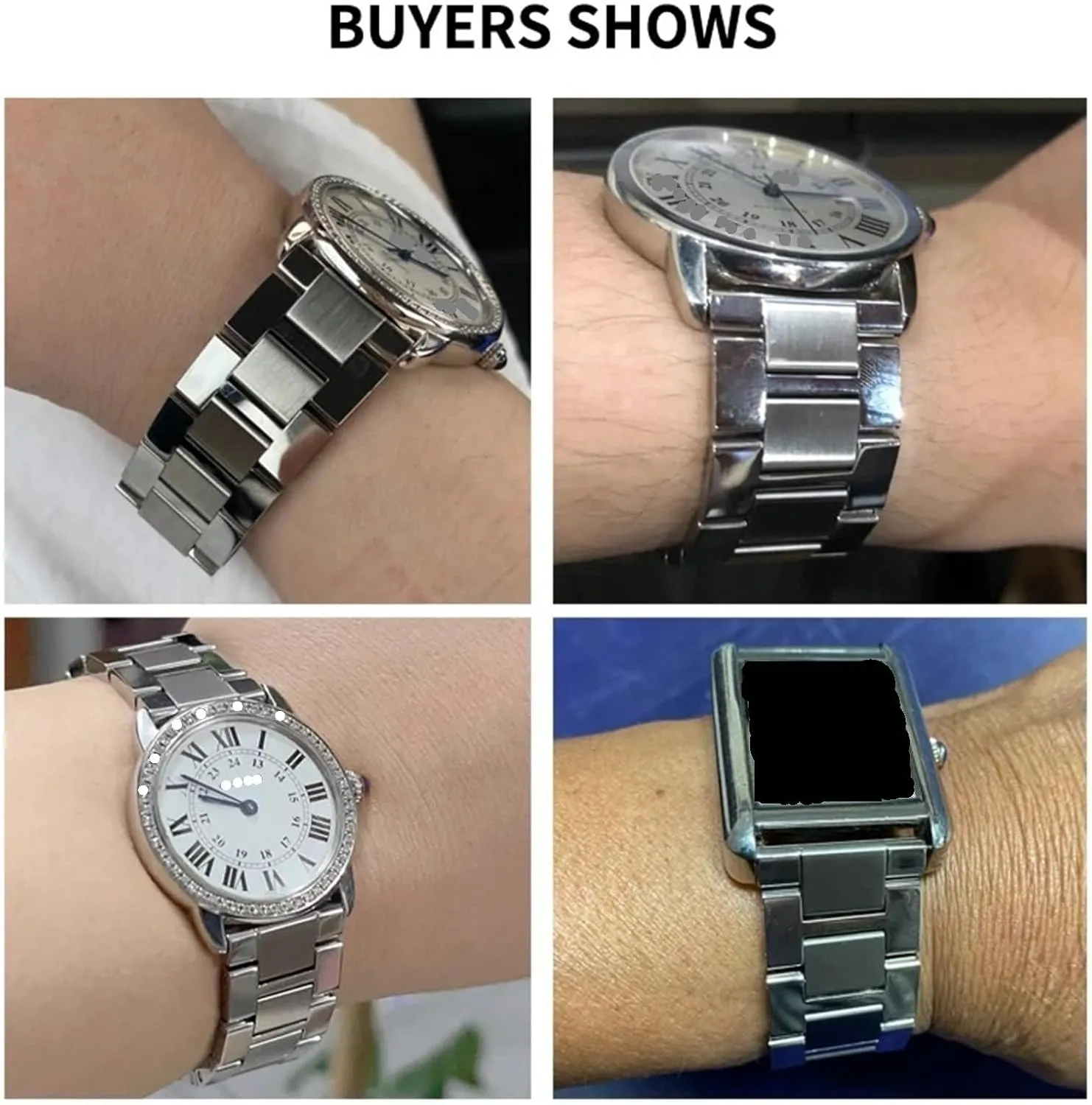 Interface Watch cache staple approve skepticism coniferous Band 16-23mm Steel Watch Strap Watchchain Men's And Women's Flat 