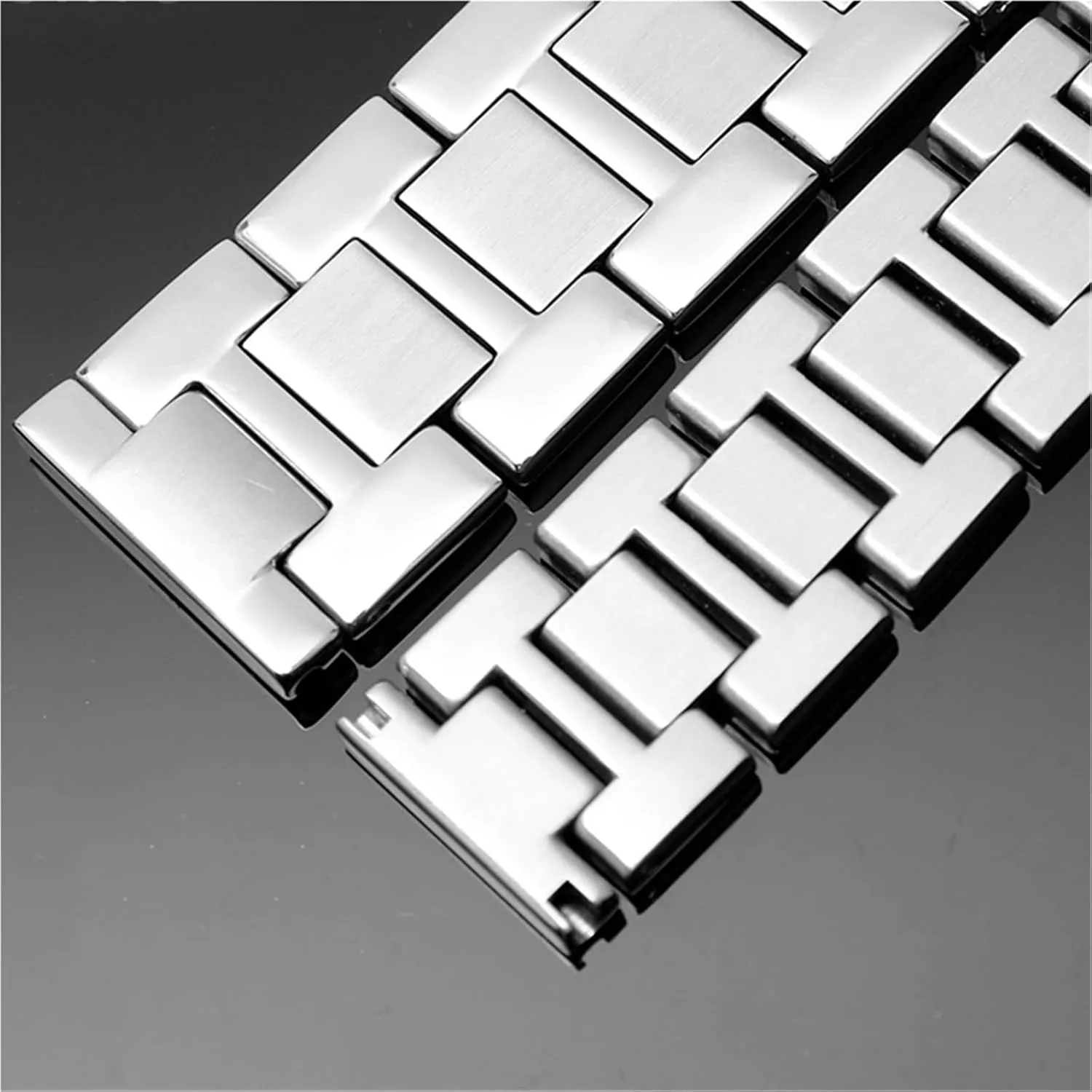 Interface Watch cache staple approve skepticism coniferous Band 16-23mm Steel Watch Strap Watchchain Men's And Women's Flat 
