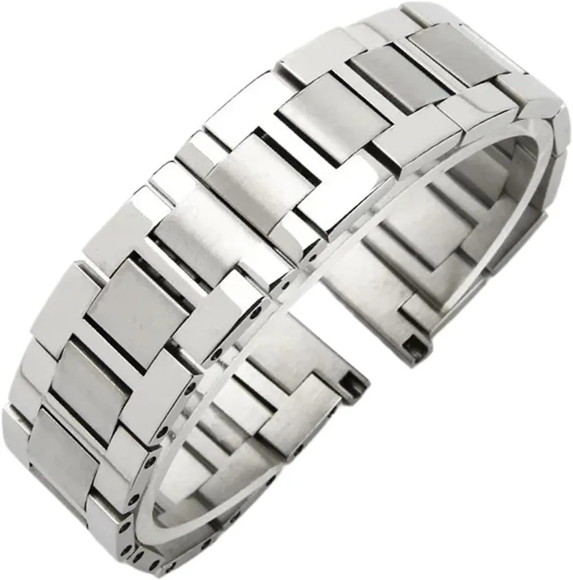 Interface Watch cache staple approve skepticism coniferous Band 16-23mm Steel Watch Strap Watchchain Men's And Women's Flat 