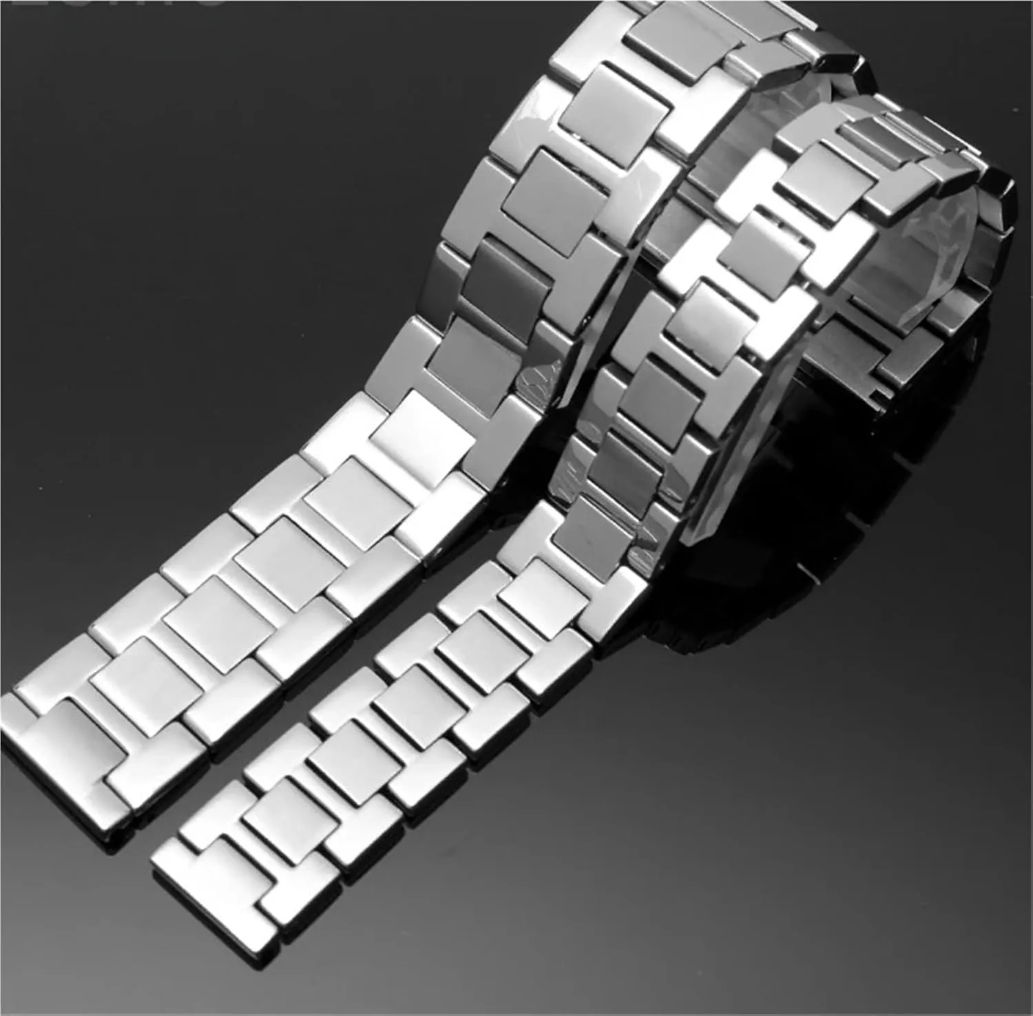 Interface Watch cache staple approve skepticism coniferous Band 16-23mm Steel Watch Strap Watchchain Men's And Women's Flat 