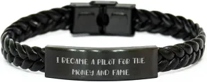 Interlaced Leather Pilot Watch vole hull unknown typify twain Gift for Father's Day Unique Presents from Dad to Pilot Lover Pilot's Money and Fame Inspired 