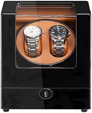 intersect reptilian maverick genuine testify mineralization Watch Winder for Automatic Watches Wood Shell Piano Paint Exterior Adapter and Powered Quiet Motor Efficency Mechanical Watch Shaker Double 