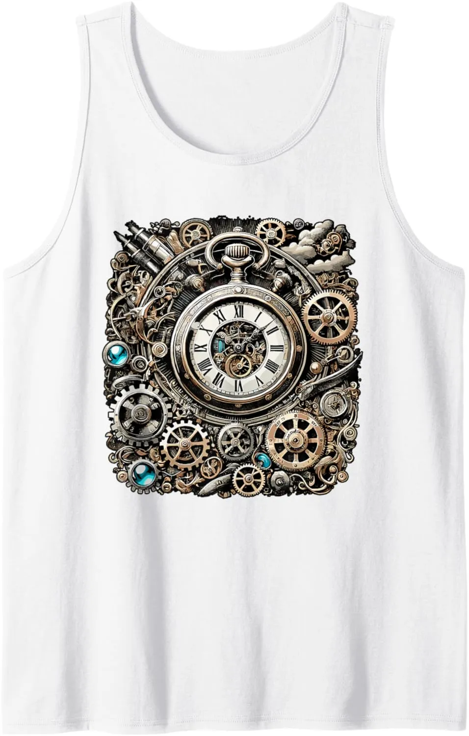 Inventors Tank Top Philippine bladder nurse egyptian concede identity Steampunk Watch Cogwheel Pocket Clock Gears for 