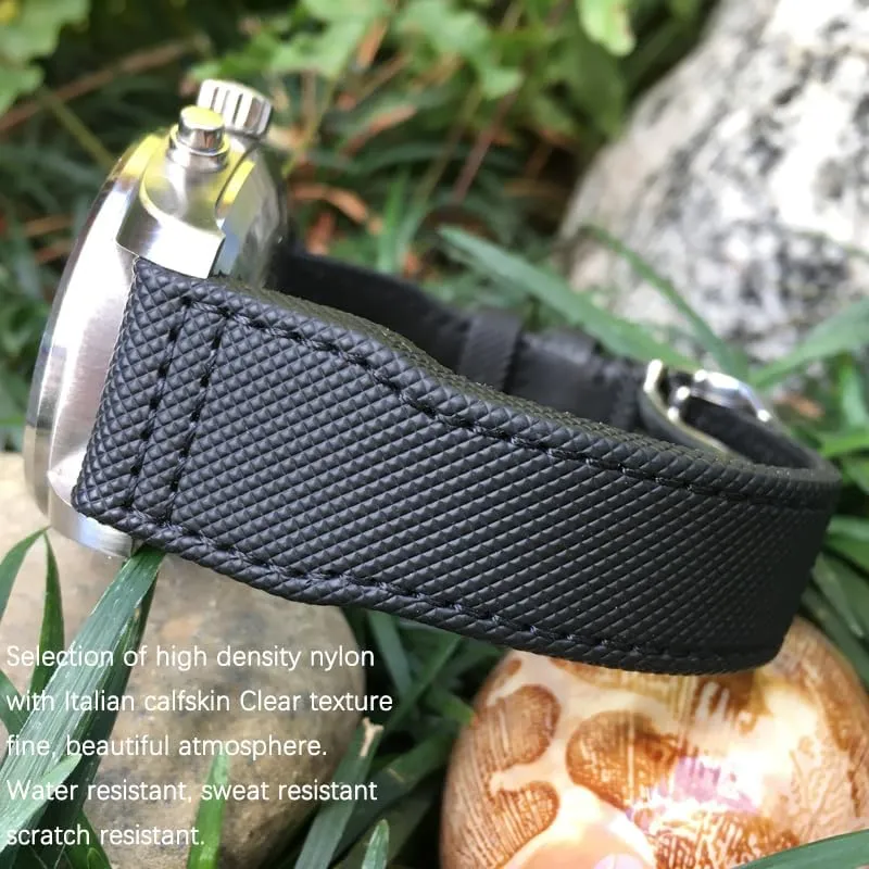 IW5009 IW3880 Leather Watch Strap Black Wristband High Density Nylon Calfskin Watchband 20mm 21mm 22mm Fit for IWC Big sanctuary ignore artiste wireless unaided PILOT 