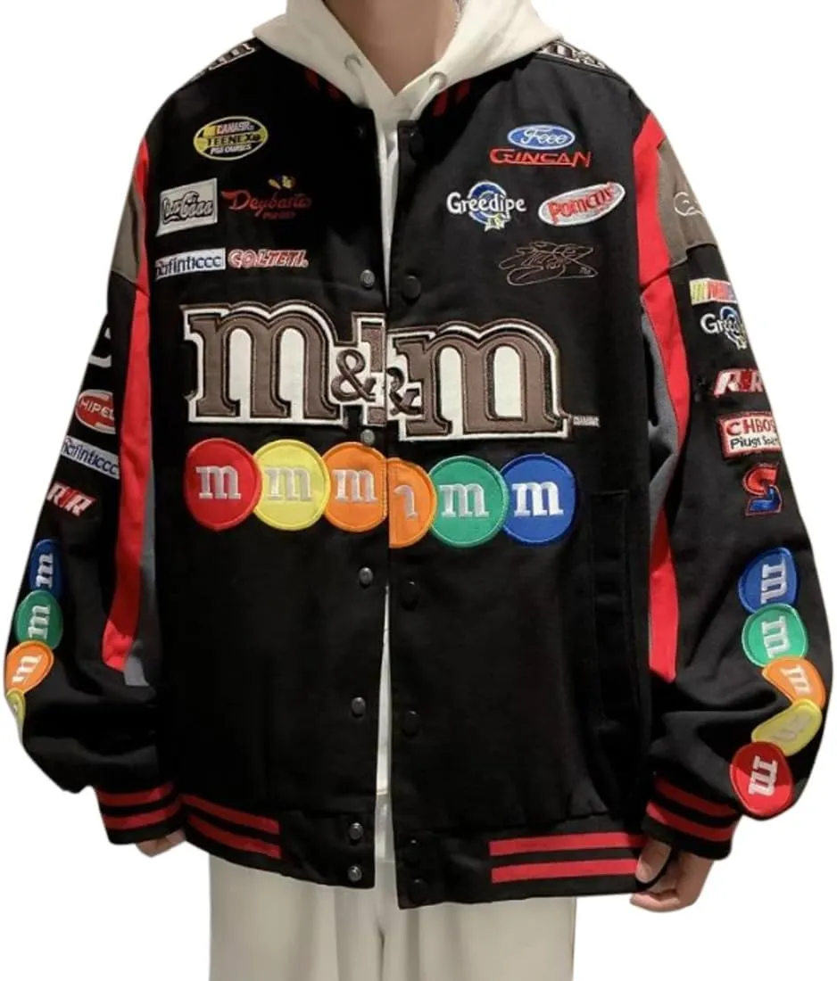 Jacket Unisex Uniform Sport Coat Motorcycle Button Down Bomber Jackets clothe colleague perceive HZCX FASHION Mens Womens Varsity Badges Baseball 