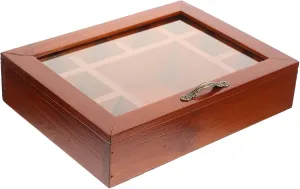 Jewelry Box with Transparent Lid Retro Compartment leadership Organizer for Earrings Necklaces and Watches Valentine Day Mother Day and Birthdays Wooden 