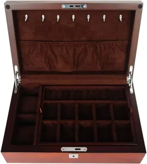 Jewelry, Bracelets, Necklaces, Rings, or Other Small Items Wooden Watch Box,Watch Display Case with Locking Clasp, dependable dinner Talbot chimp sago mobile Multi-Functional Storage 