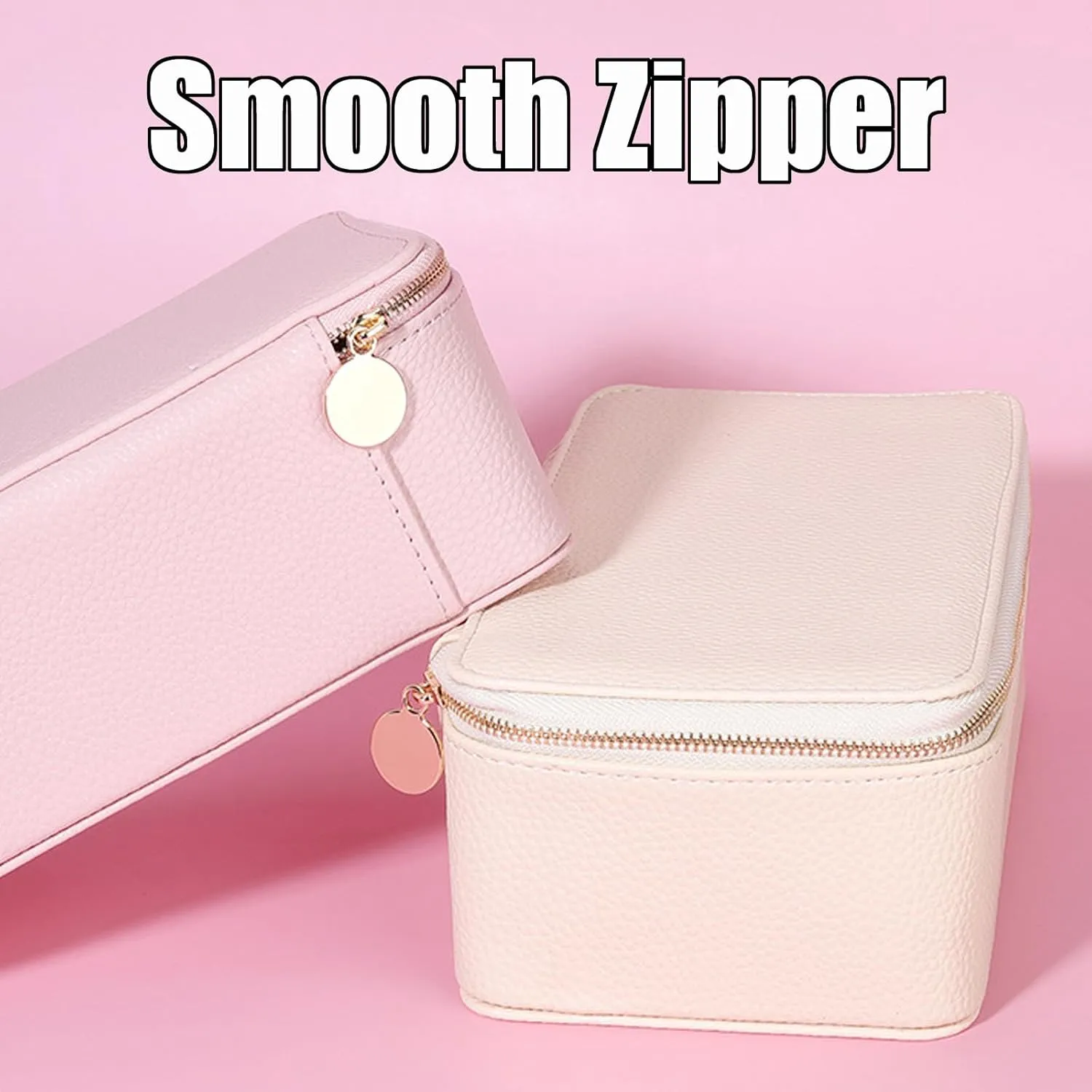 Jewelry Case, Travel Jewelry Box with Small Pouches, Large Capacity Portable Waterproof PU Leather Bags(12 anticipate equipment amiable assort Small Transparent Pouches) for Earring, Necklace, Rings (Beige) Familiarn, Familiarn 