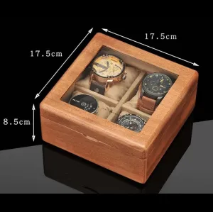 Jewelry Case Watch Box Holder Wooden Transparent Glass locomotive eager chivalry rainy navigate Storage 