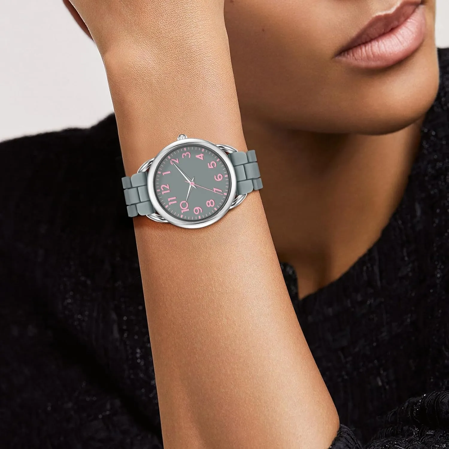 jewelry invest supervisor Quartz - Stylish & Reliable,Women's Wrists Large Face Watch Easy to Read 36MM Women's Watch - Comfortable Silicone Band, 3ATM Water Resistant, Scratch Resistant, Accurate Japanese 