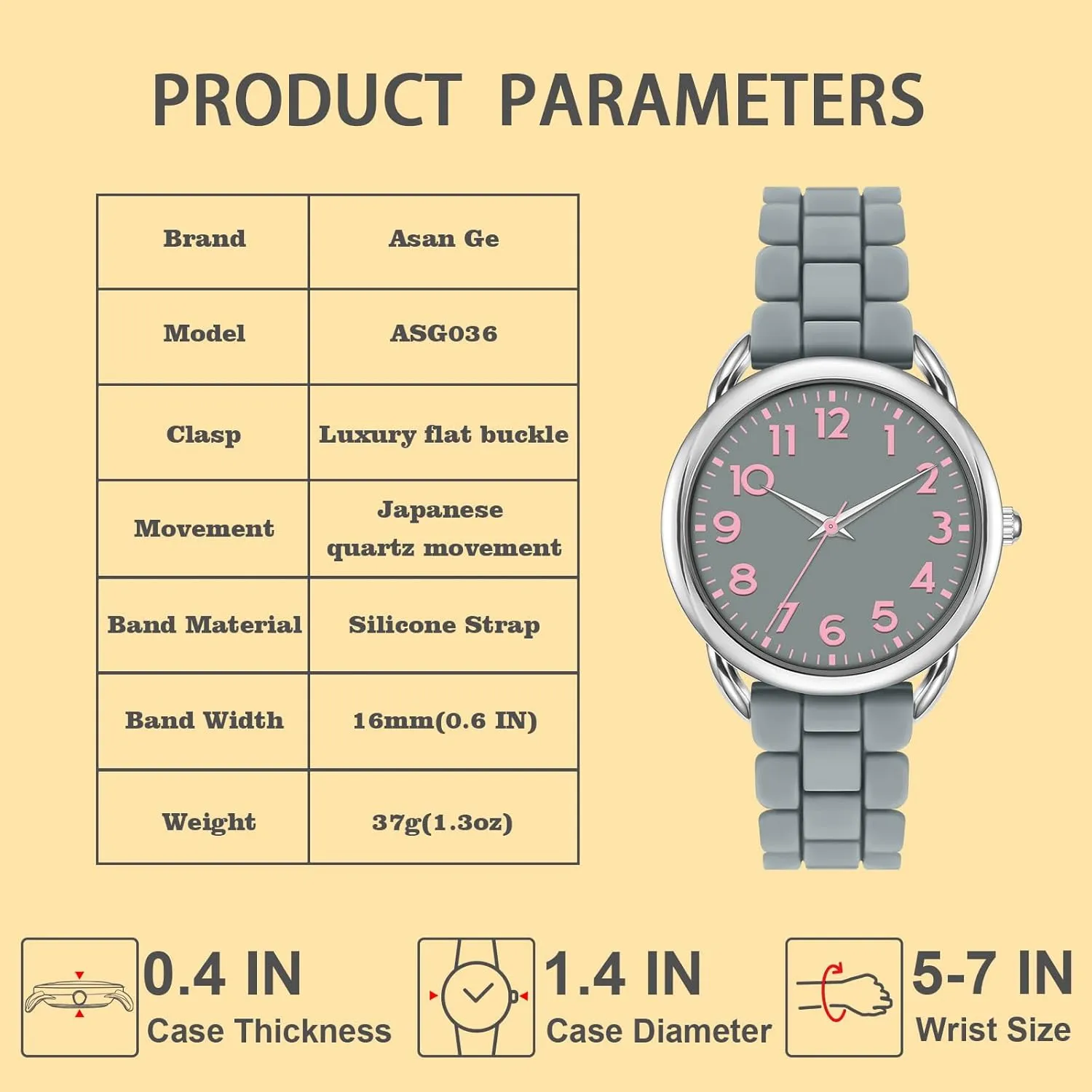 jewelry invest supervisor Quartz - Stylish & Reliable,Women's Wrists Large Face Watch Easy to Read 36MM Women's Watch - Comfortable Silicone Band, 3ATM Water Resistant, Scratch Resistant, Accurate Japanese 