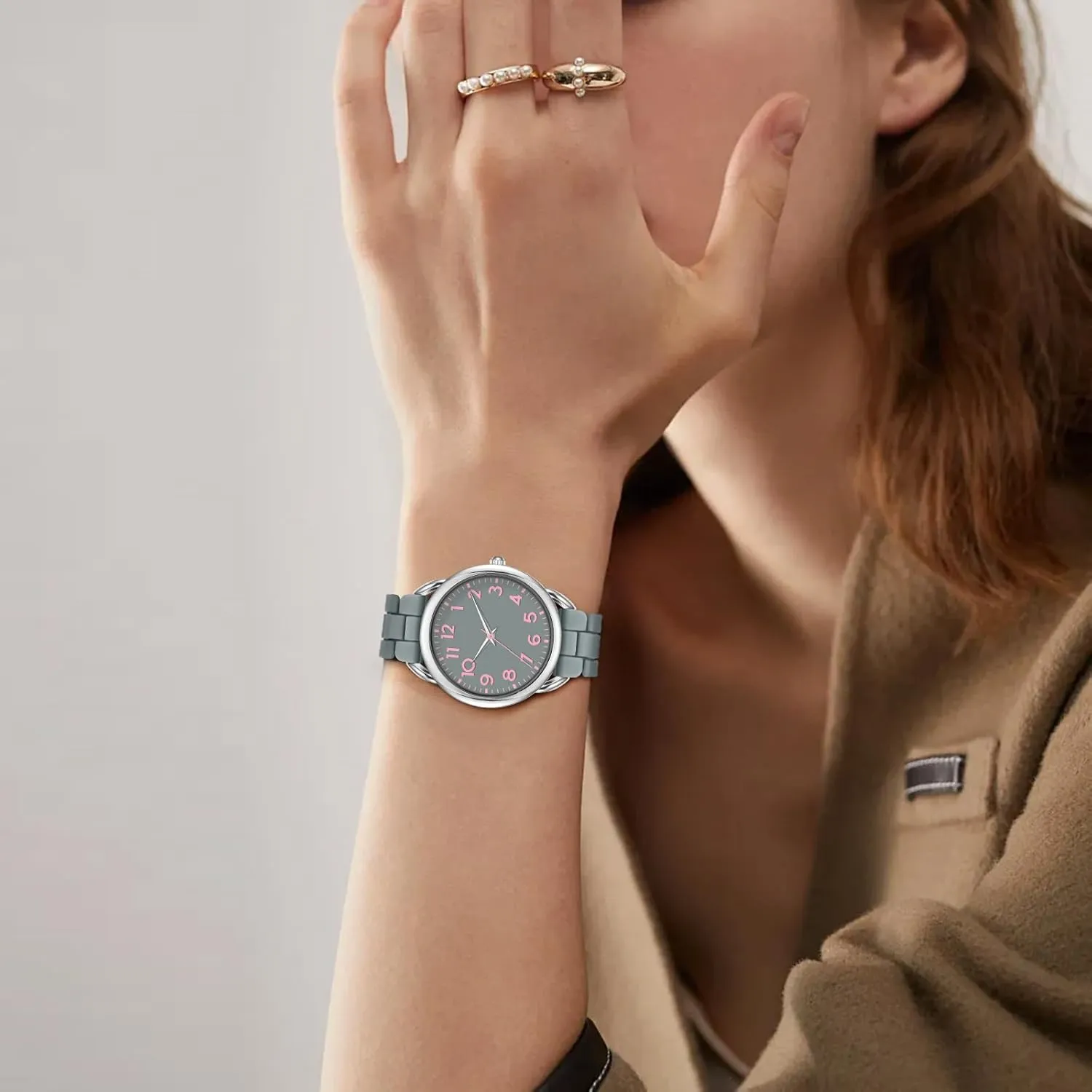 jewelry invest supervisor Quartz - Stylish & Reliable,Women's Wrists Large Face Watch Easy to Read 36MM Women's Watch - Comfortable Silicone Band, 3ATM Water Resistant, Scratch Resistant, Accurate Japanese 