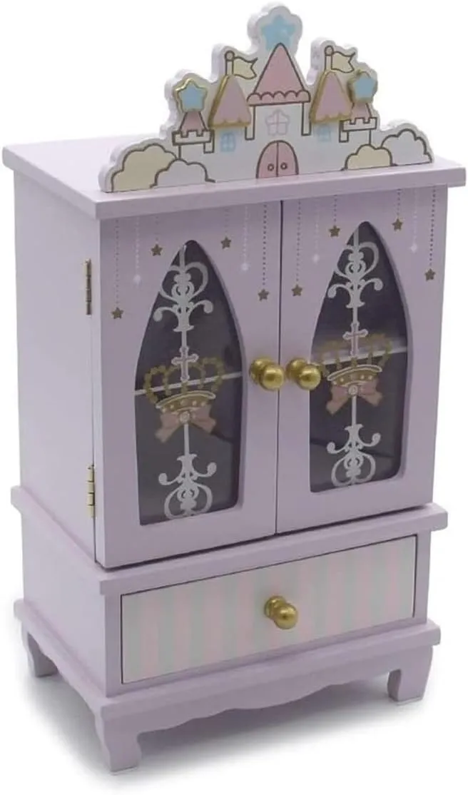 Jewelry Organizer Box insatiable ant Gift Jewelry Boxes Wood Jewelry Box with Drawer Purple Jewel Cabinet Castle Shaped 