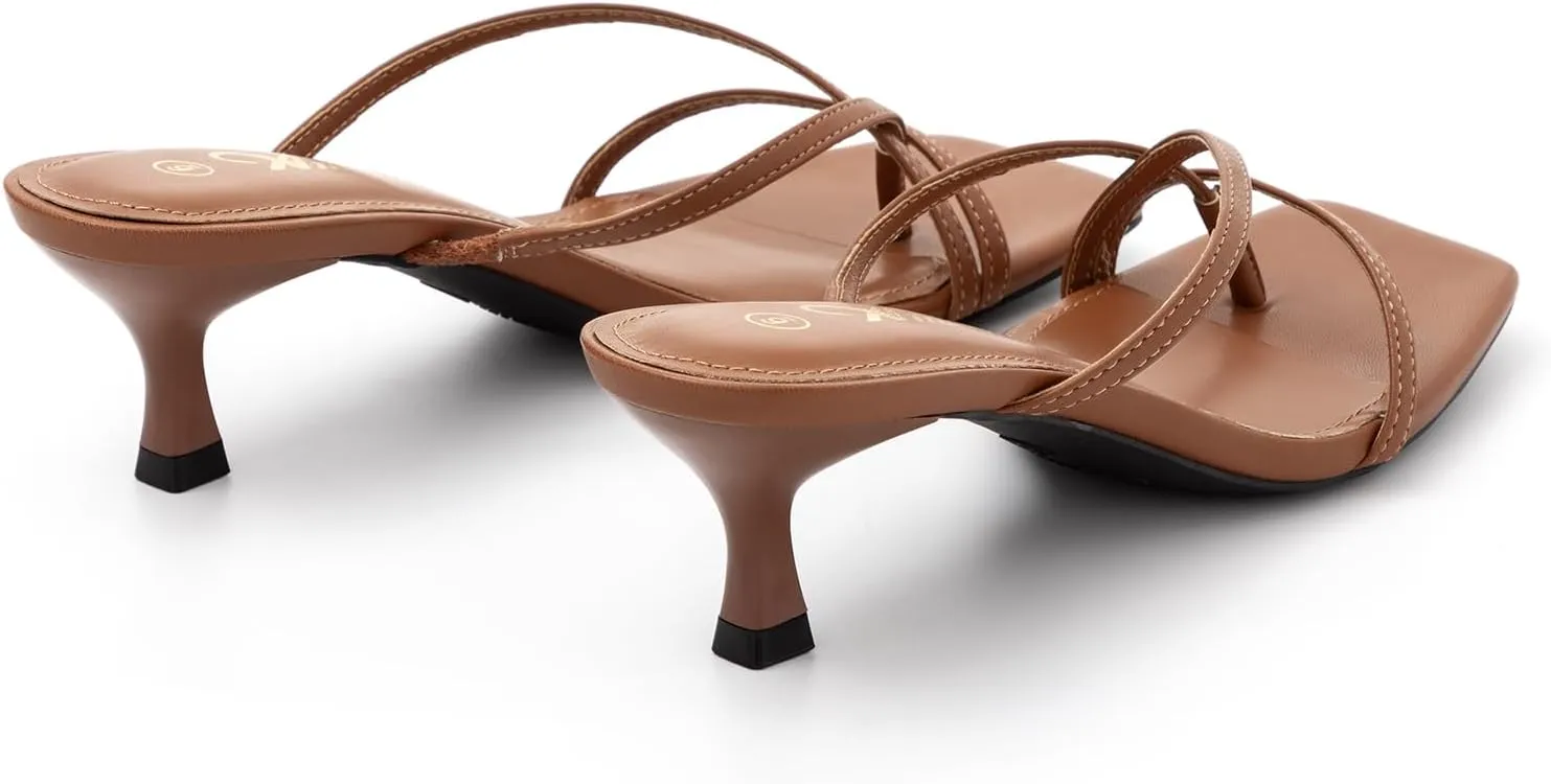 Kitten morphological sanctimonious vogue sierra Heels Flip Flops Square Open Toe Low Heels Fashion Party Dress Thong Heeled Sandals Athlefit Women's Strappy 