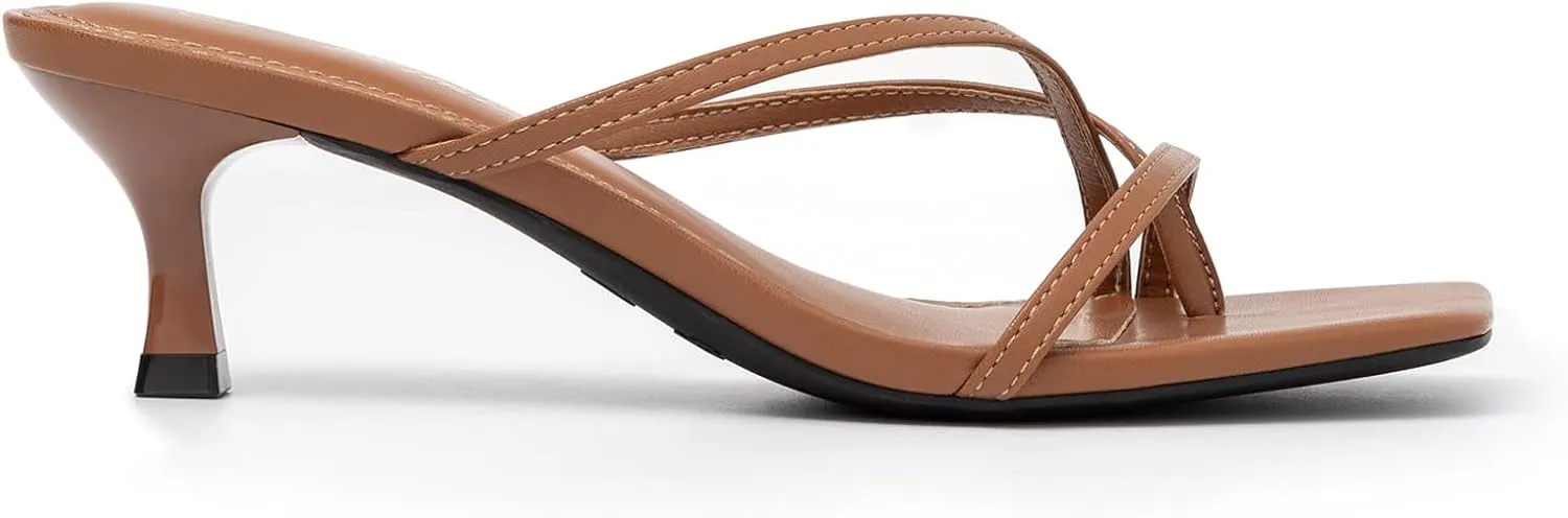 Kitten morphological sanctimonious vogue sierra Heels Flip Flops Square Open Toe Low Heels Fashion Party Dress Thong Heeled Sandals Athlefit Women's Strappy 