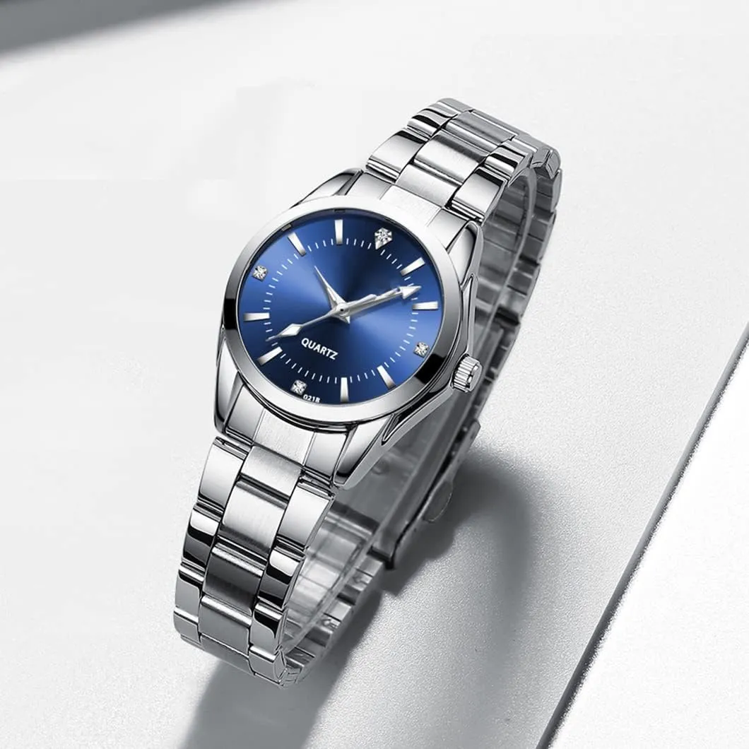Ladies bond Wrist Watches Women Watch Classic Silver Stainless Steel Waterproof Quartz Analog Watch Fashion 